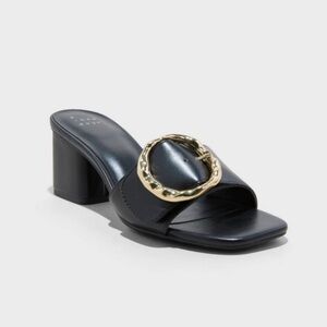 a new day - Diana Buckle Mule Heels Black - Size 8